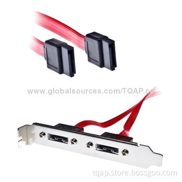 Slot Bracket with 2 eSATA Port, 0.50m Length, Metal Latch
